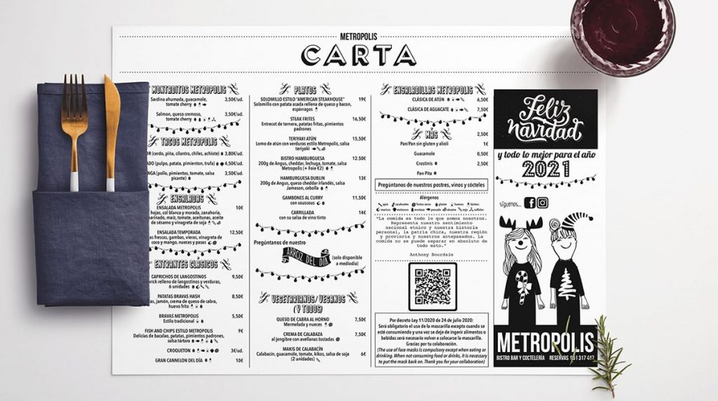 Mantel de papel personalizado para restaurantes Herrero Arte Impreso
